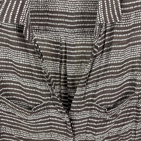 Bella Dahl Brown and Cream Polka Dot Casual Button Down Shirt Size Large - Picture 4 of 8